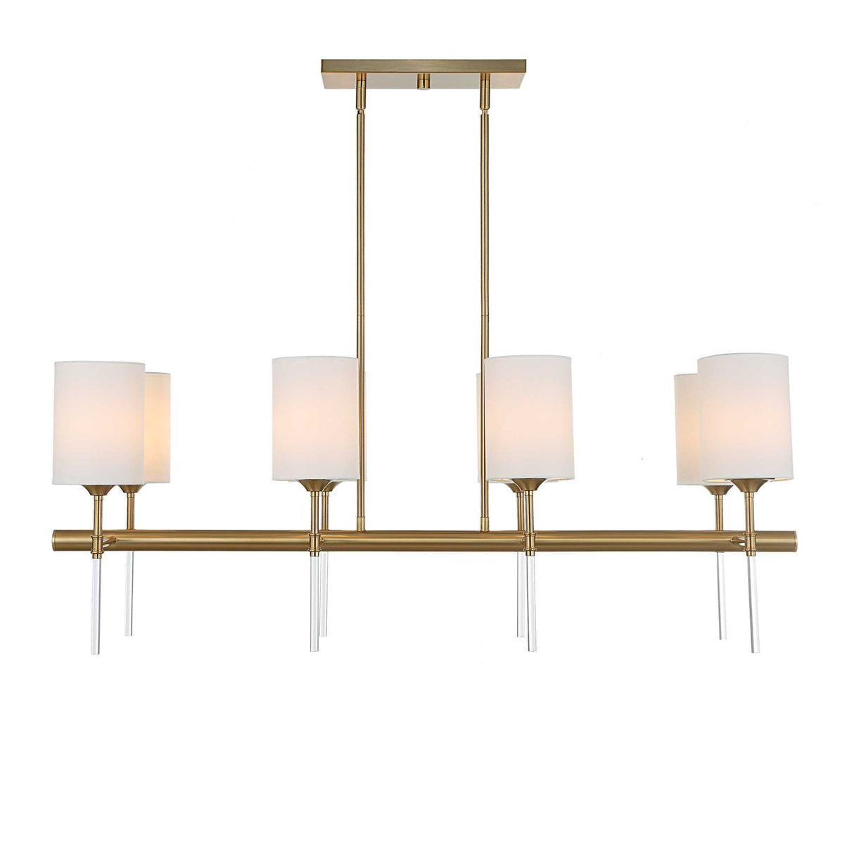 Modern European furniture - White Silken 8-Light Linear Chandelier - www.oroa.com