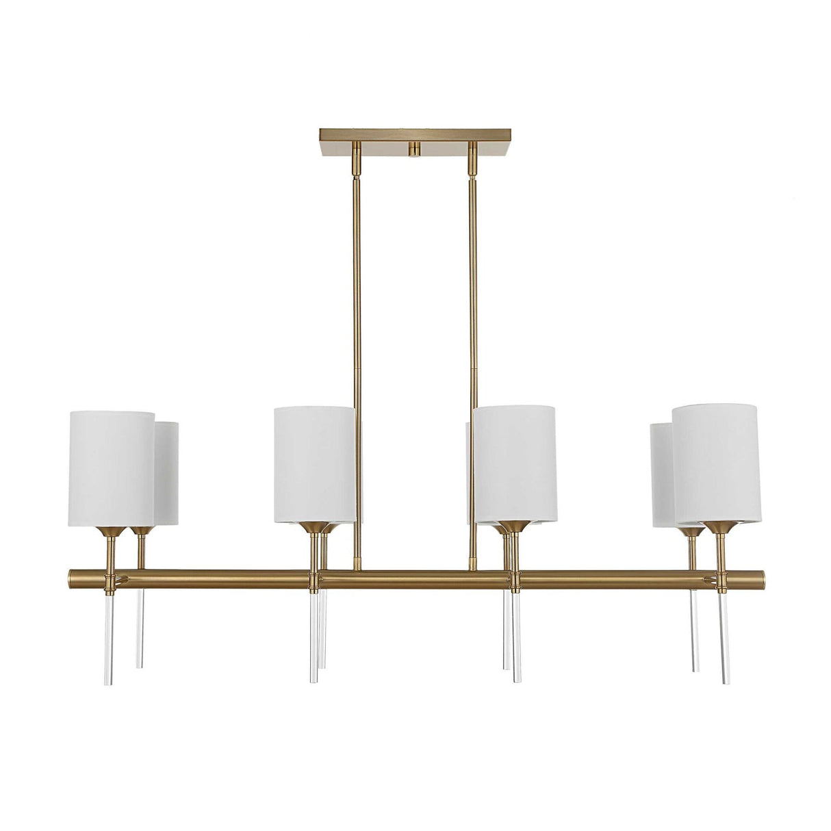Modern European furniture - White Silken 8-Light Linear Chandelier - www.oroa.com