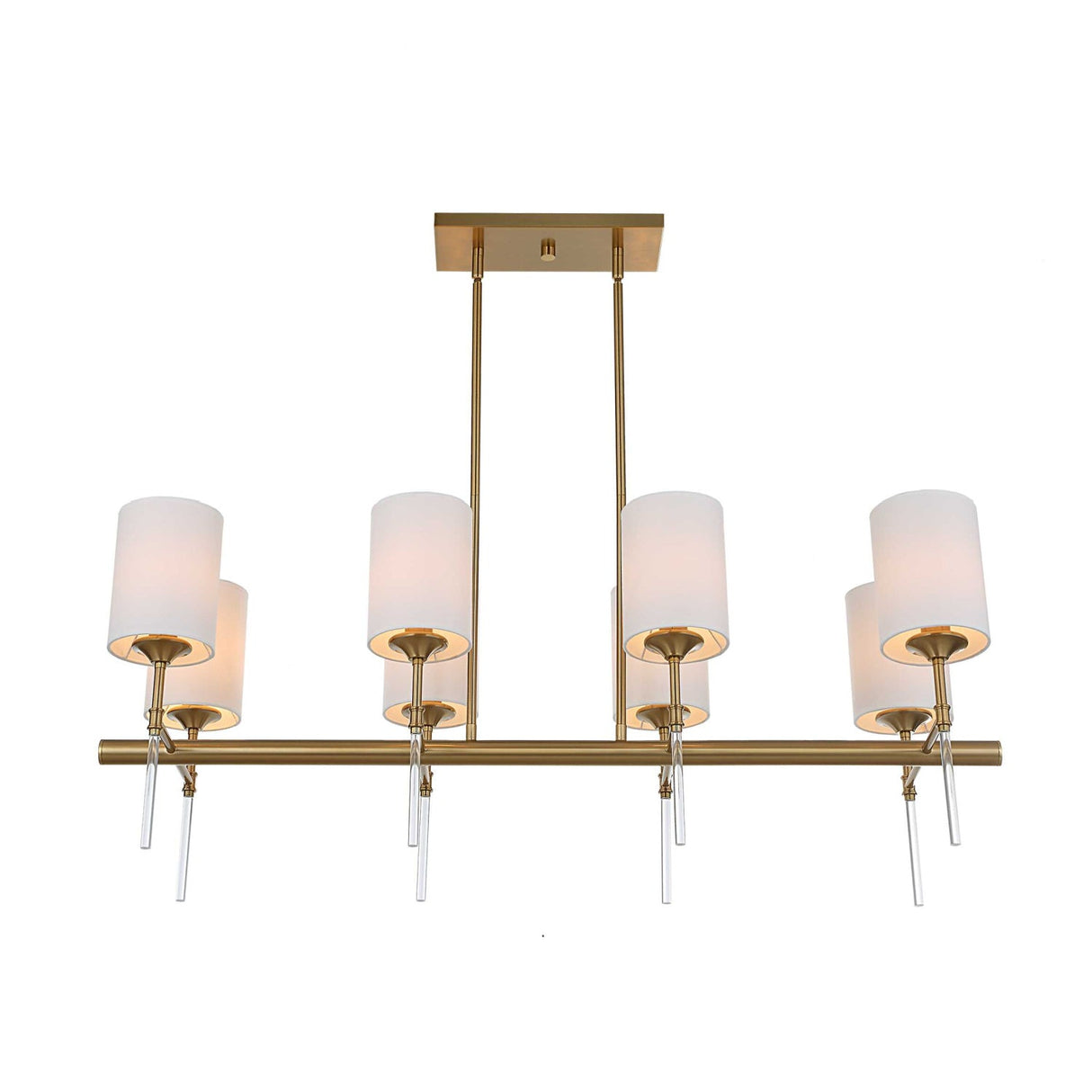 Modern European furniture - White Silken 8-Light Linear Chandelier - www.oroa.com