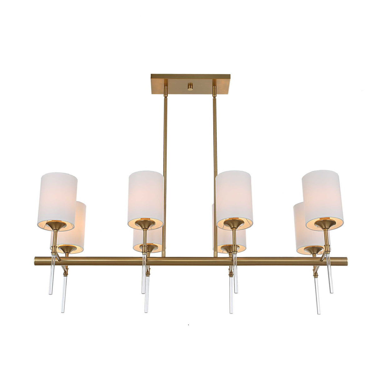 White Silken 8-Light Linear Chandelier | Uttermost Awyr