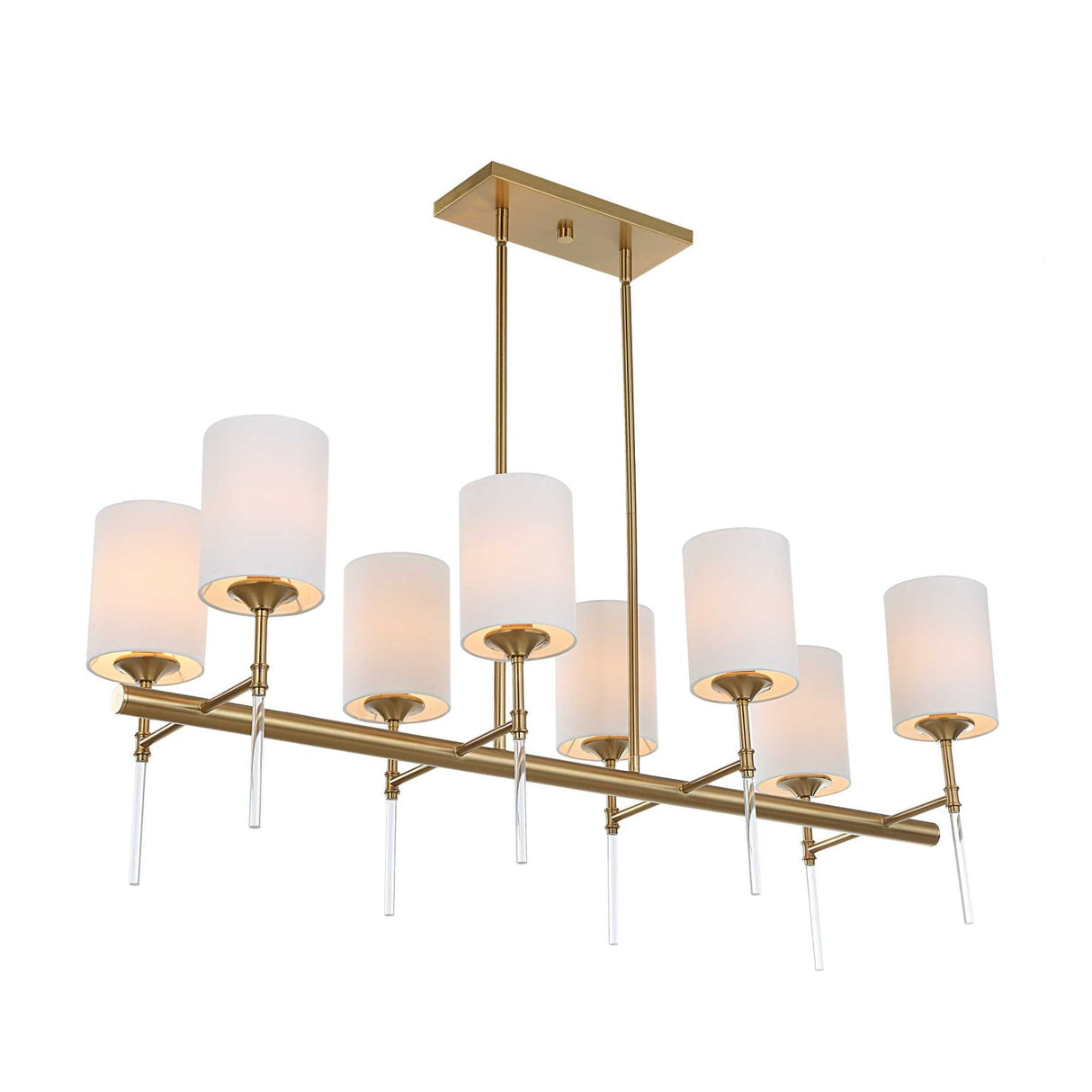 Modern European furniture - White Silken 8-Light Linear Chandelier - www.oroa.com