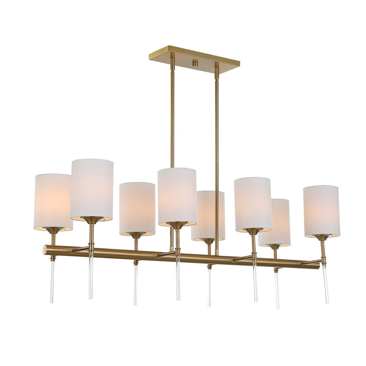 Modern European furniture - White Silken 8-Light Linear Chandelier - www.oroa.com