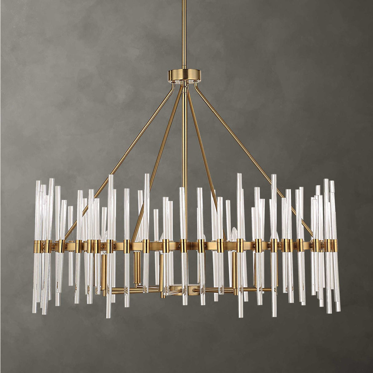 Modern European furniture - Glass Rods 8-Light Chandelier - www.oroa.com