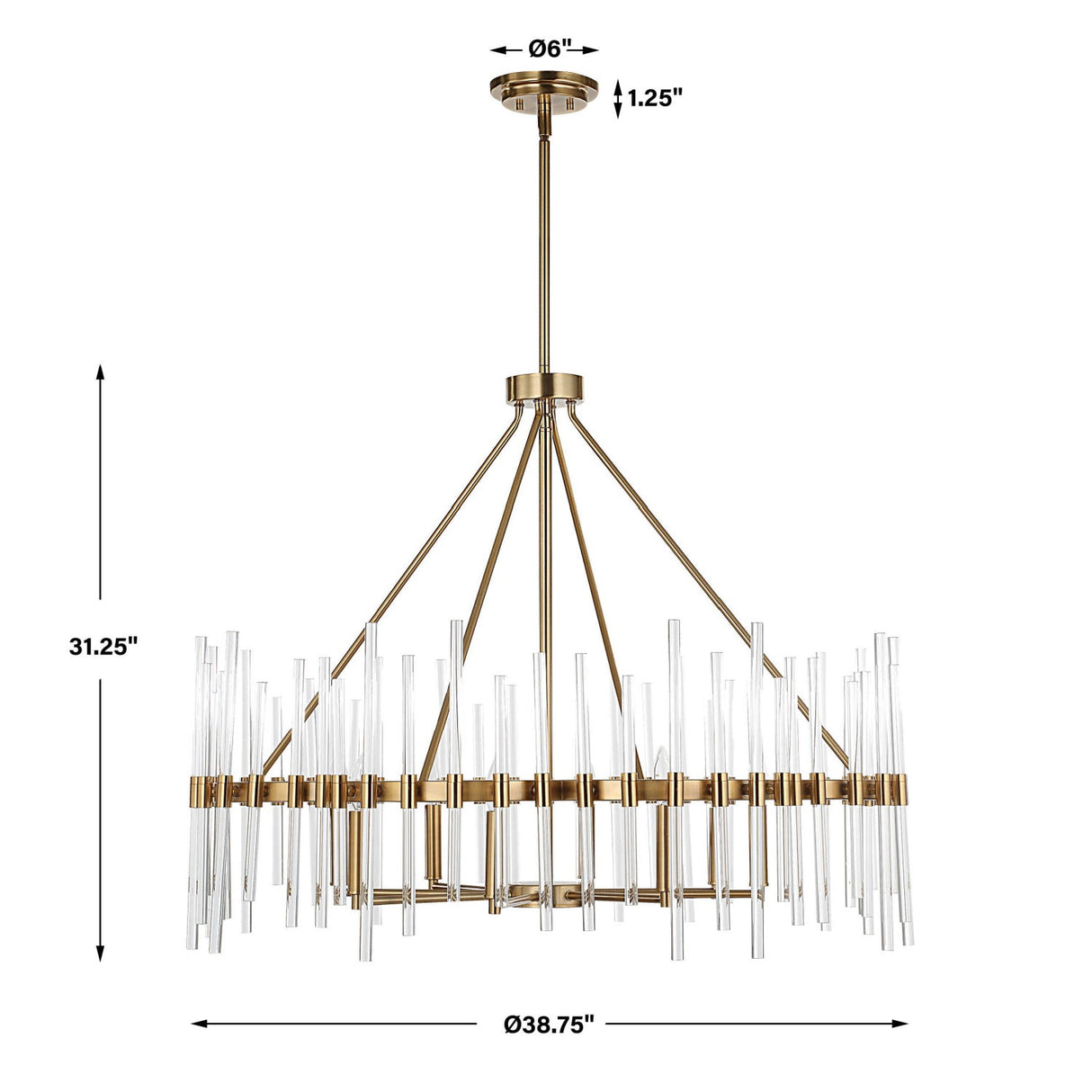 Modern European furniture - Glass Rods 8-Light Chandelier - www.oroa.com