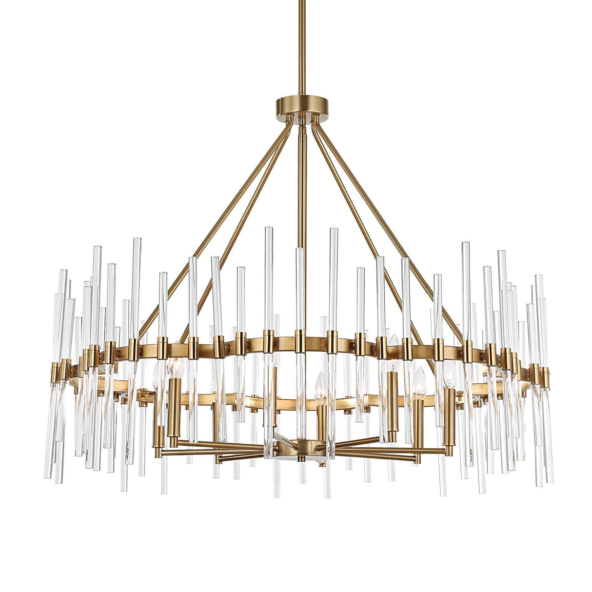 Modern European furniture - Glass Rods 8-Light Chandelier - www.oroa.com