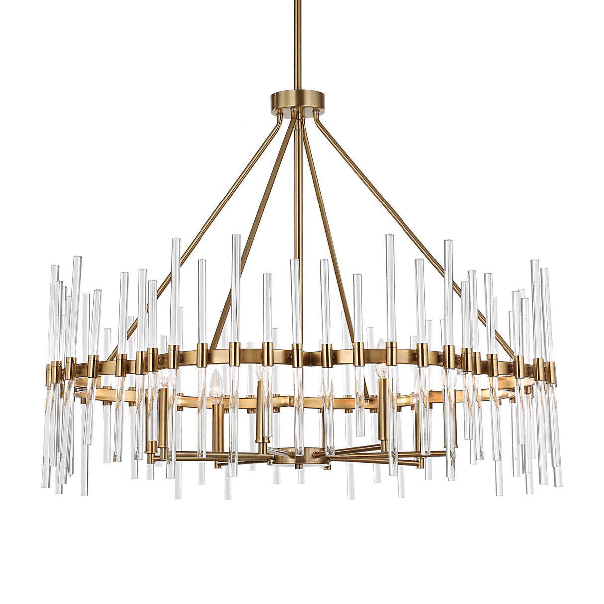 Glass Rods 8-Light Chandelier | Uttermost Crystal Stick
