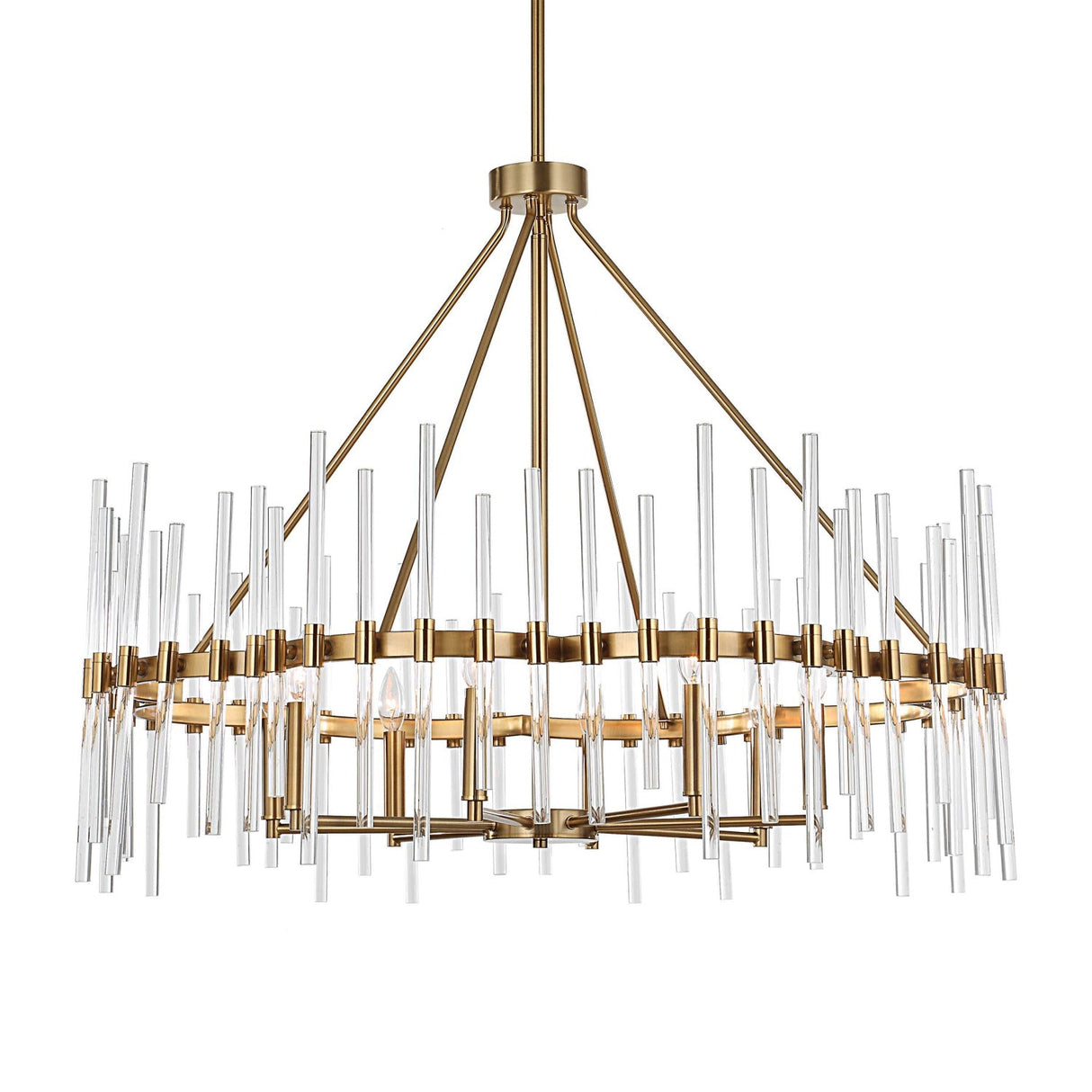 Modern European furniture - Glass Rods 8-Light Chandelier - www.oroa.com