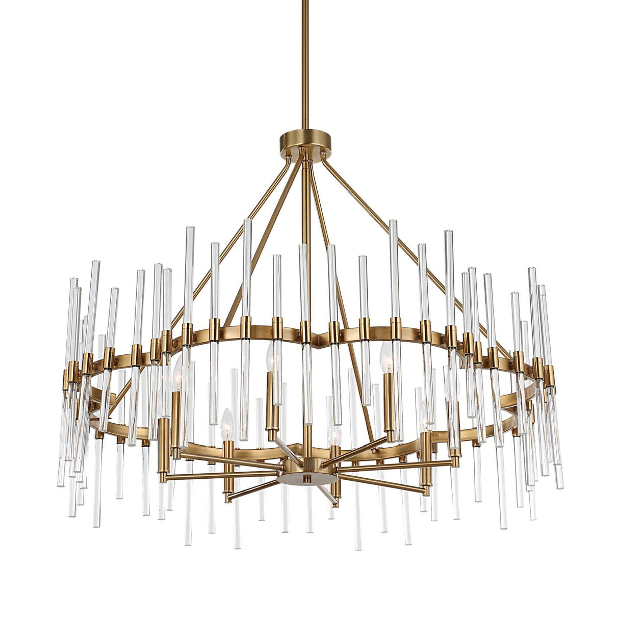 Modern European furniture - Glass Rods 8-Light Chandelier - www.oroa.com