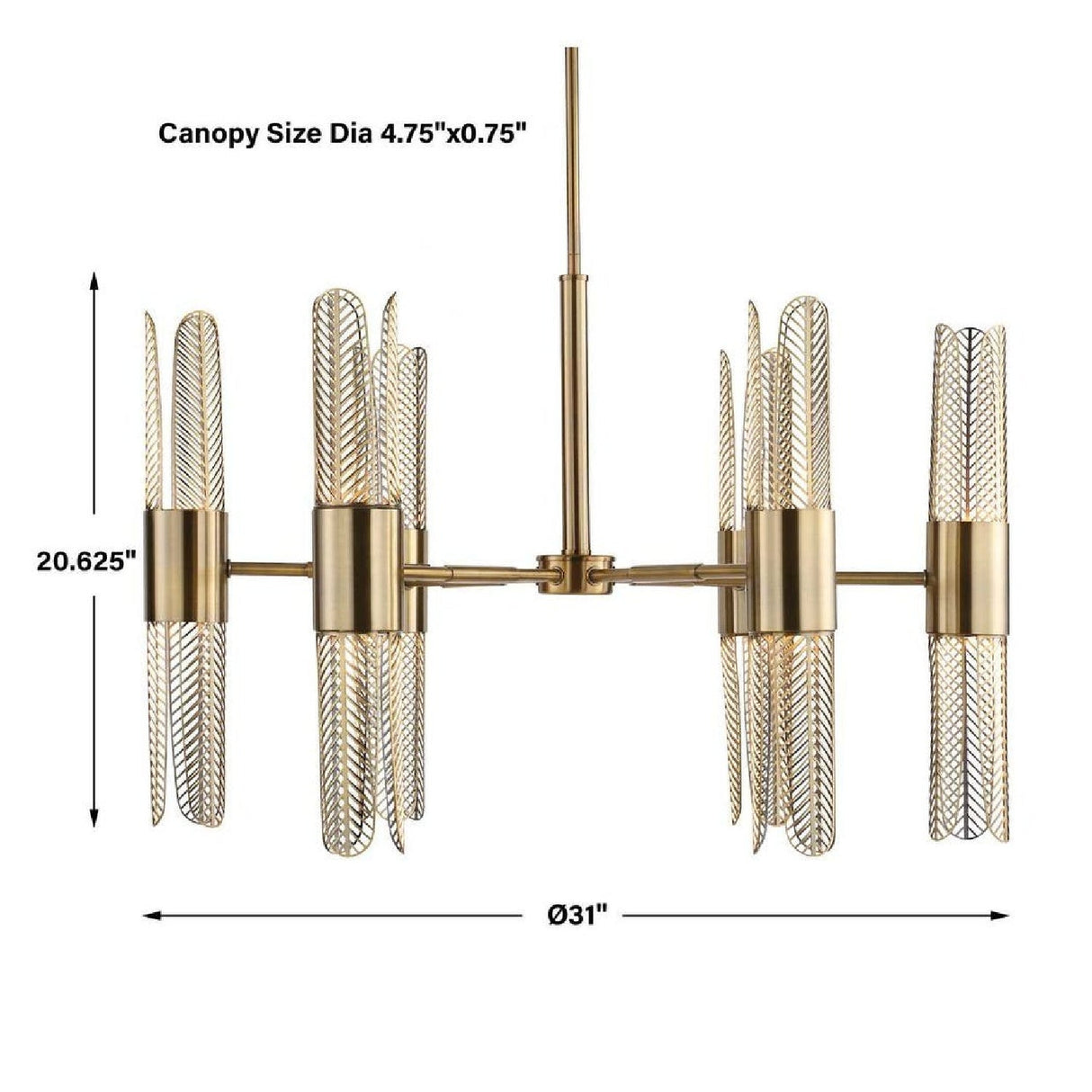 Cutout Brass 12-Light Chandelier | Uttermost Cret - www.oroa.com
