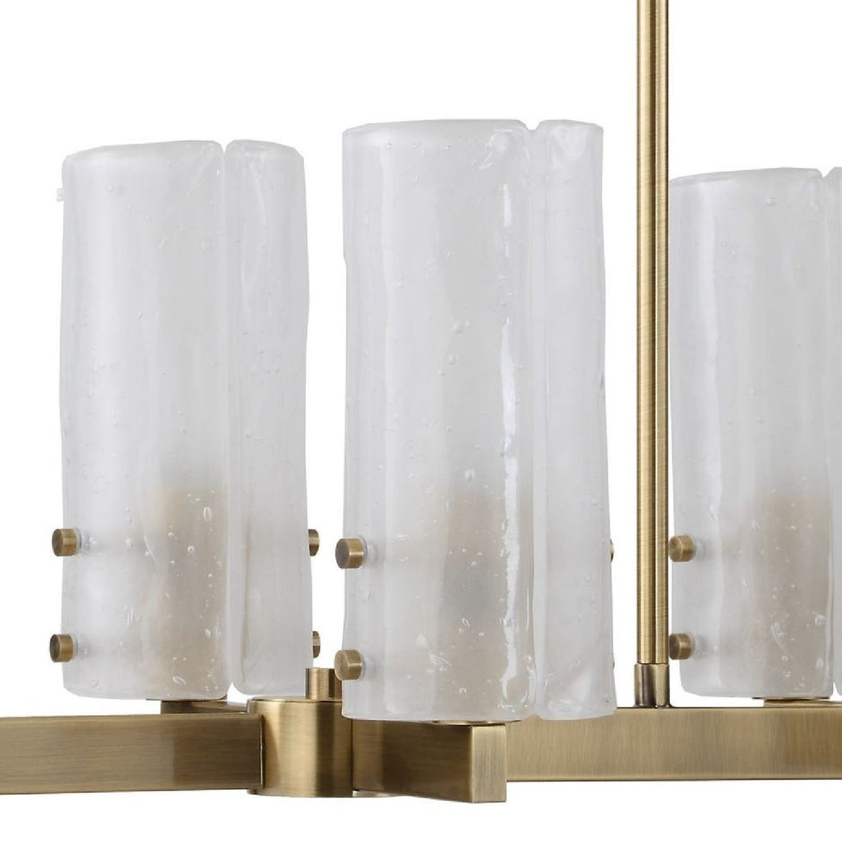 Seeded Glass 8-Light Linear Chandelier | Uttermost Mistie - www.oroa.com