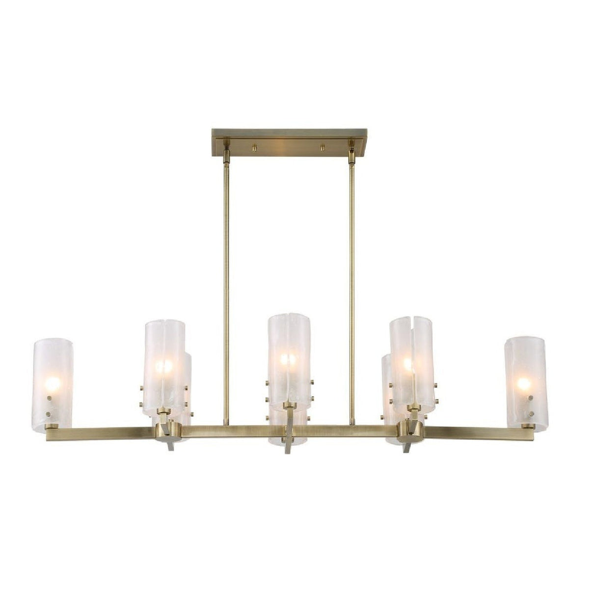 Seeded Glass 8-Light Linear Chandelier | Uttermost Mistie - www.oroa.com