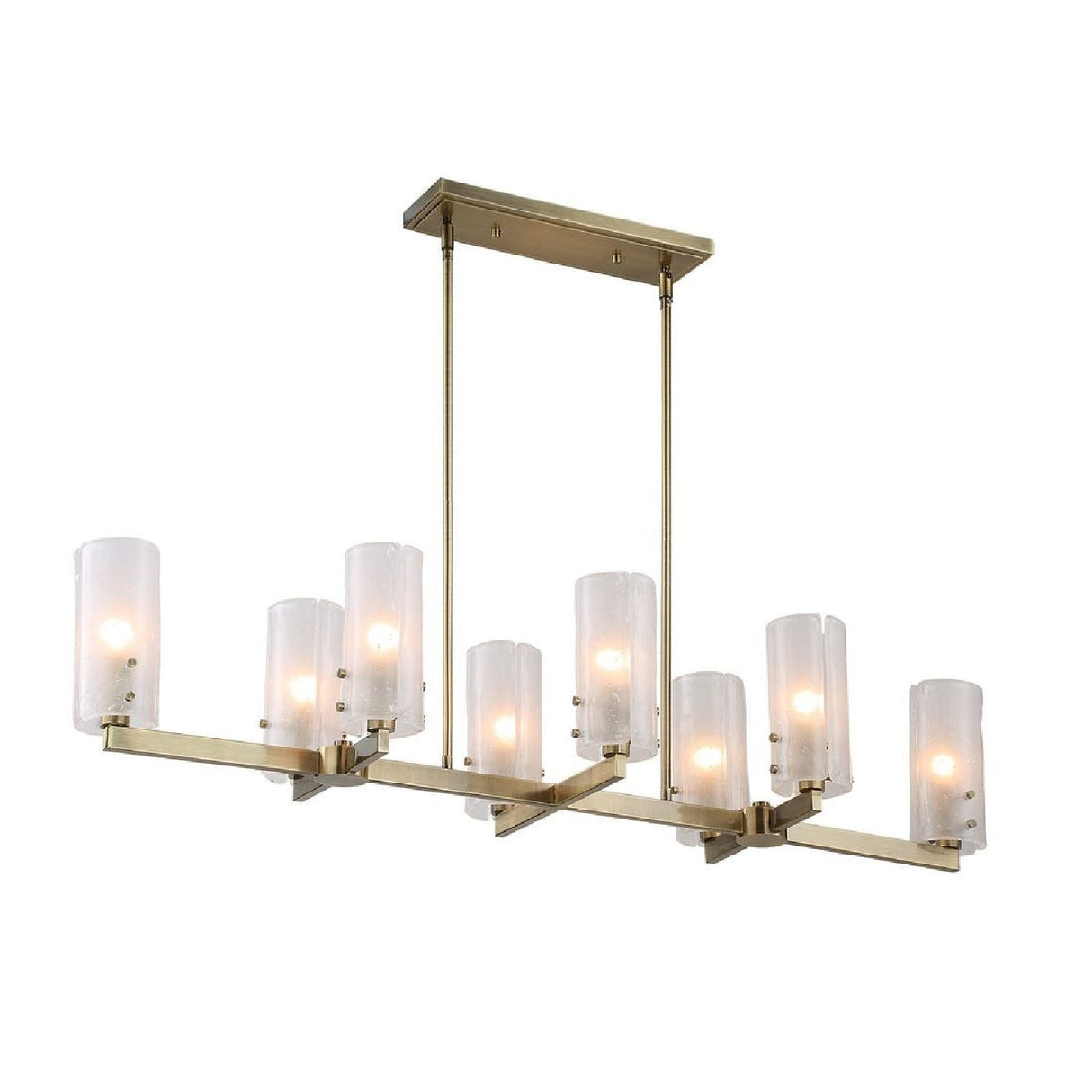 Seeded Glass 8-Light Linear Chandelier | Uttermost Mistie - www.oroa.com