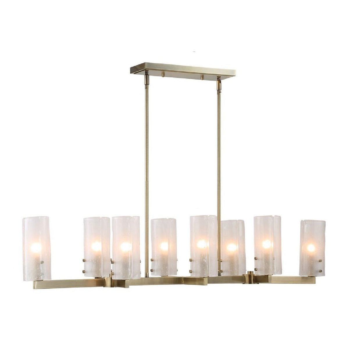 Seeded Glass 8-Light Linear Chandelier | Uttermost Mistie - www.oroa.com
