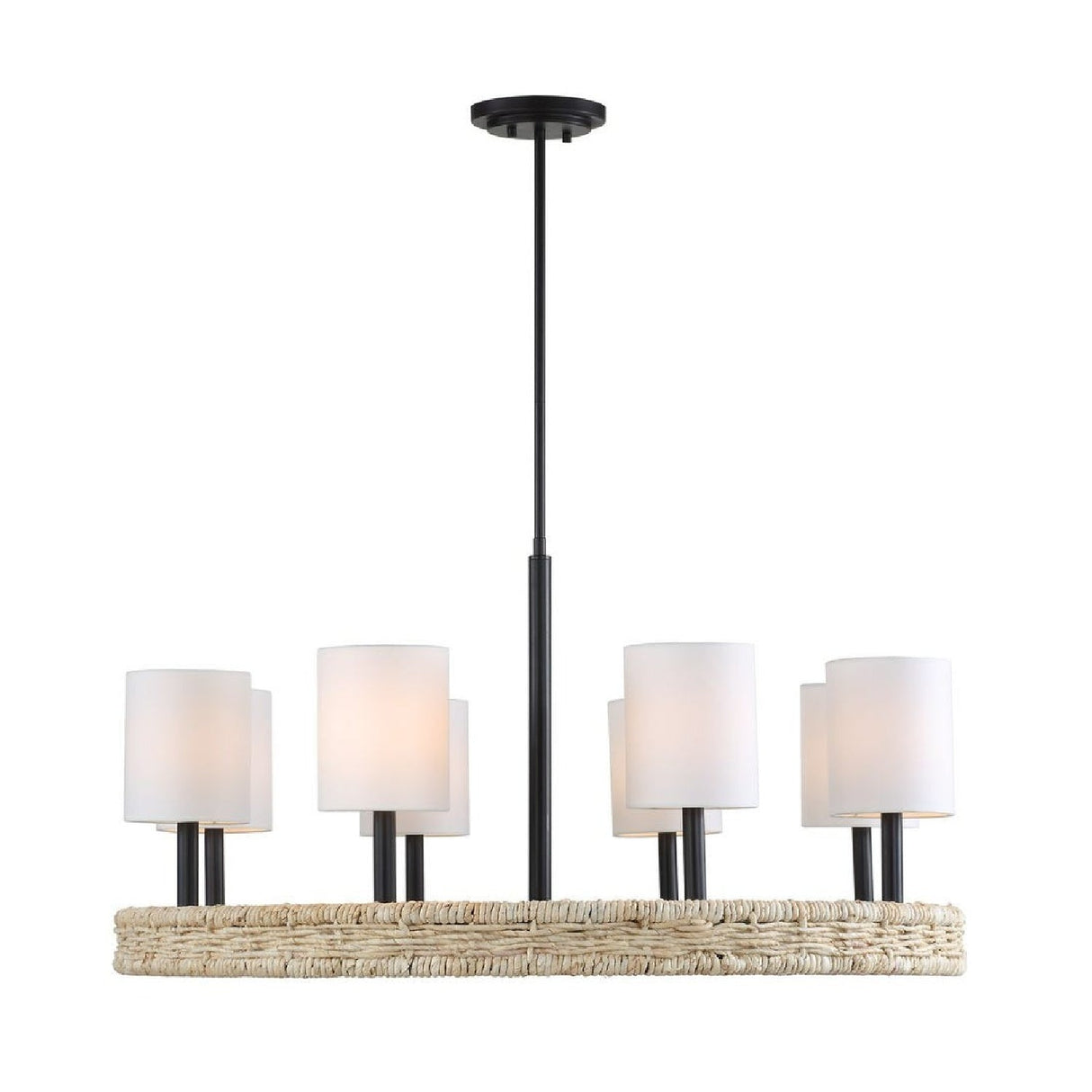 Modern European furniture - Woven Rattan Ring 8-Light Chandelier - www.oroa.com
