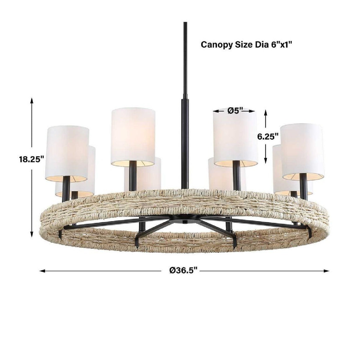 Modern European furniture - Woven Rattan Ring 8-Light Chandelier - www.oroa.com