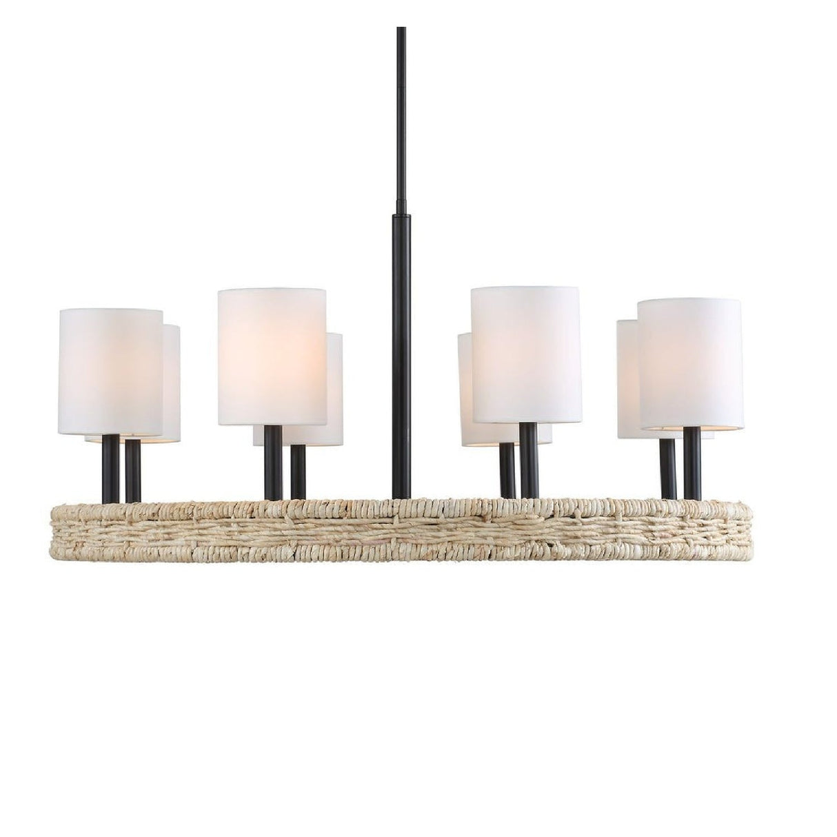 Modern European furniture - Woven Rattan Ring 8-Light Chandelier - www.oroa.com