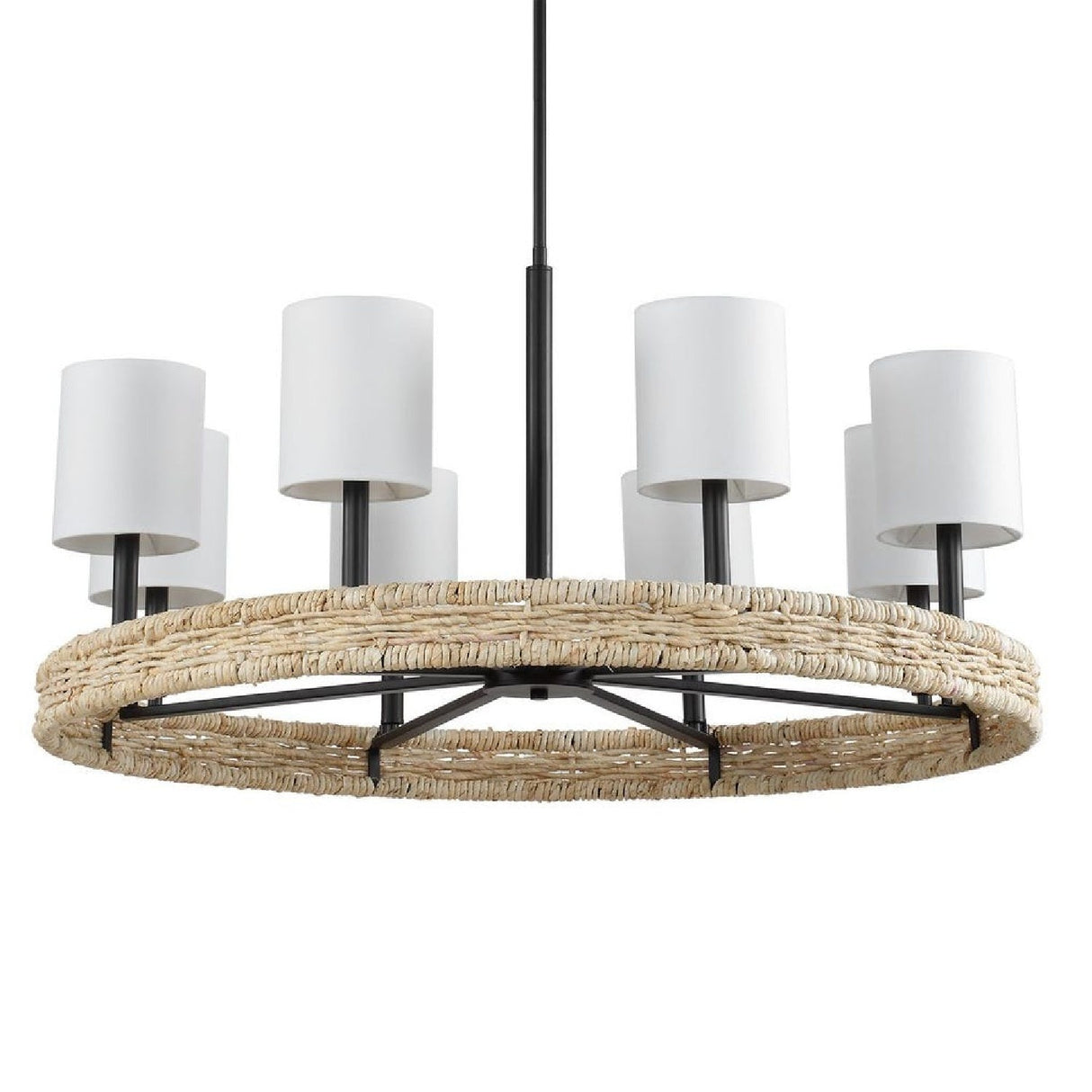 Modern European furniture - Woven Rattan Ring 8-Light Chandelier - www.oroa.com