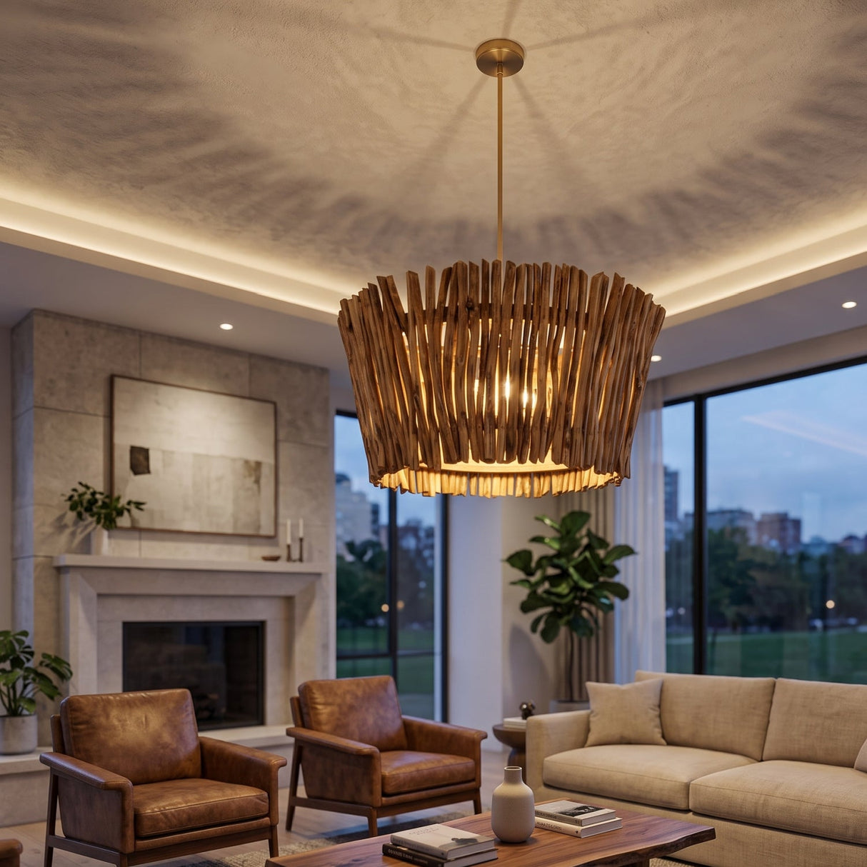 Wooden Branches 4-Light Chandelier | Uttermost Rhea - www.oroa.com