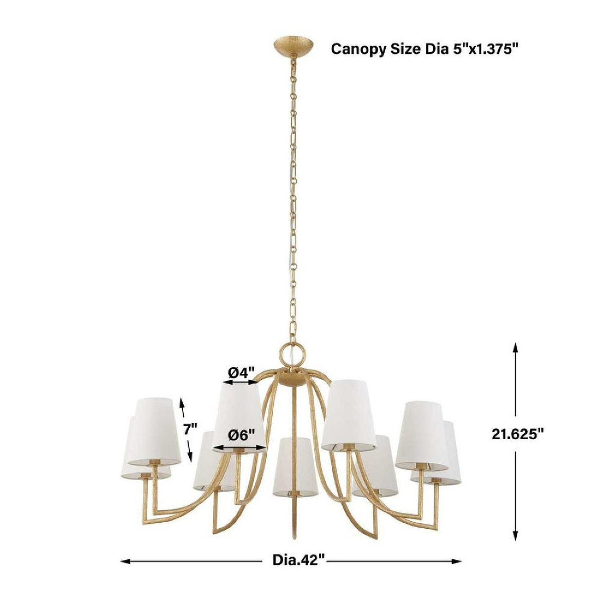 9-Light White Linen Chandelier | Uttermost Seville - www.oroa.com