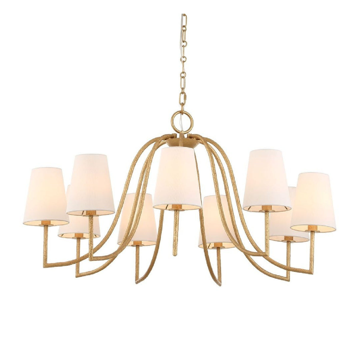 9-Light White Linen Chandelier | Uttermost Seville - www.oroa.com