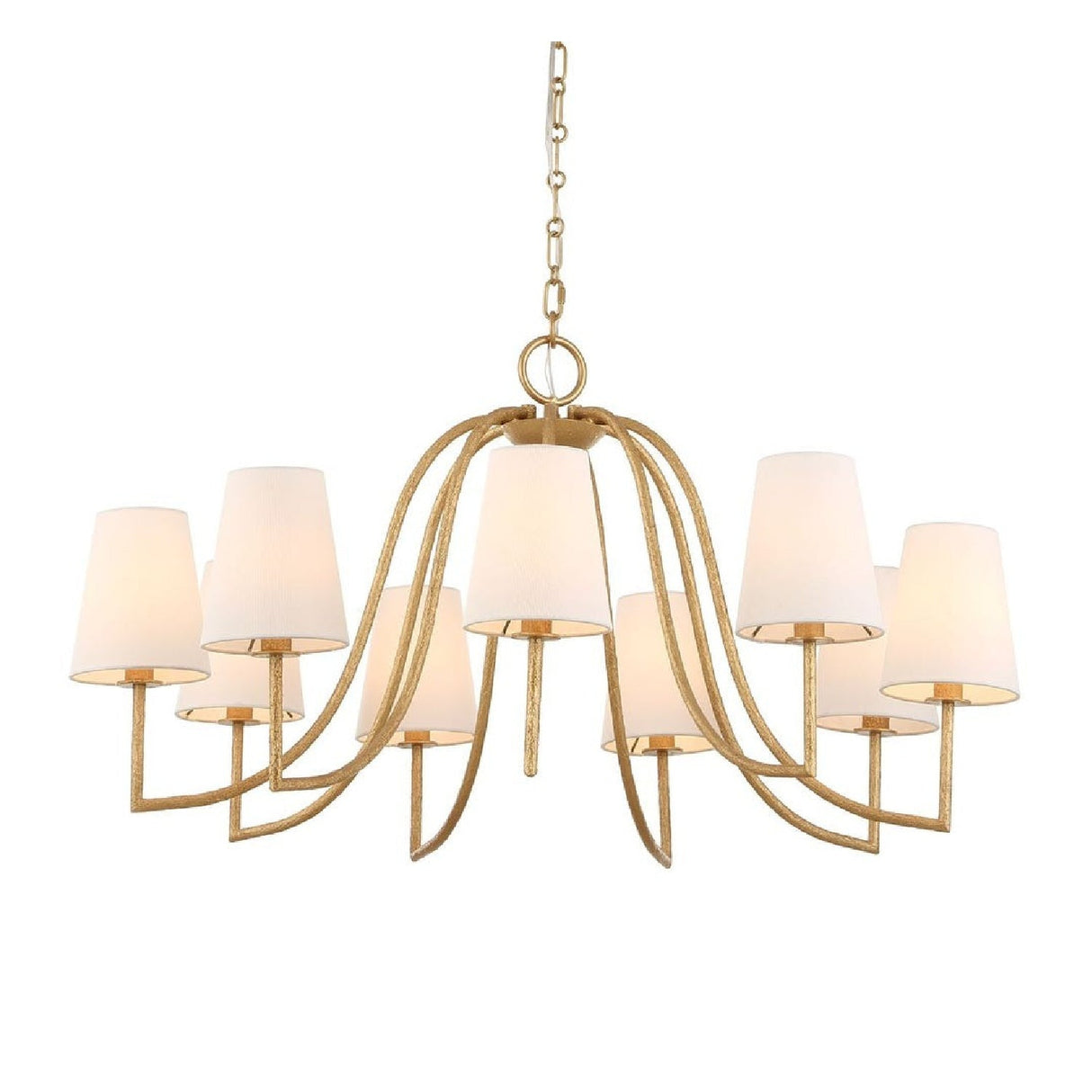 9-Light White Linen Chandelier | Uttermost Seville - www.oroa.com