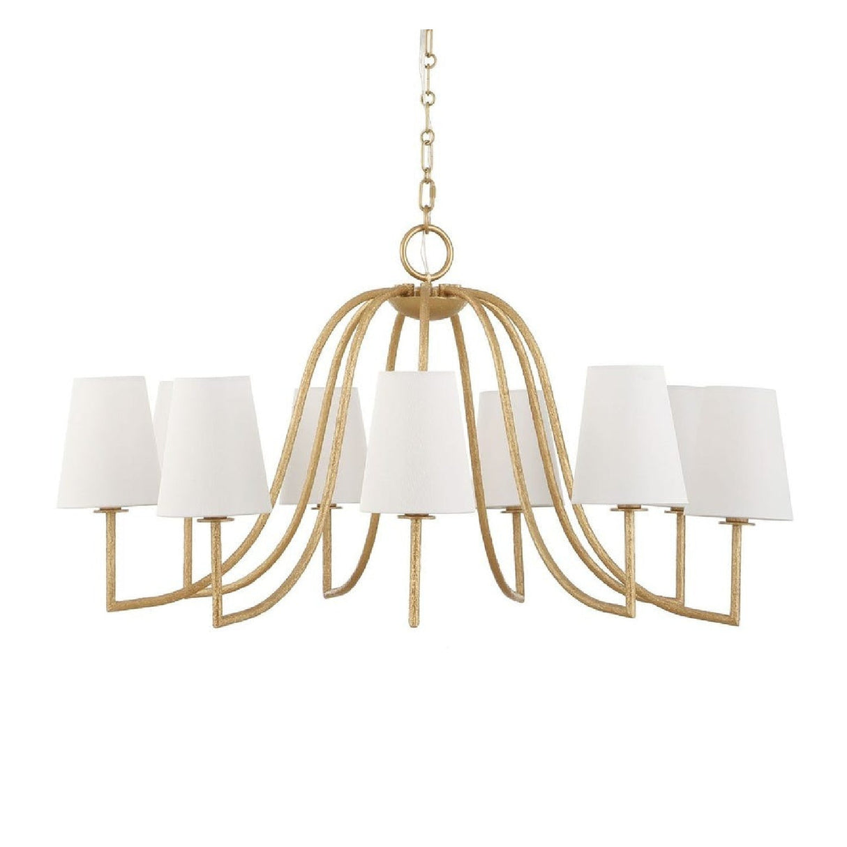 9-Light White Linen Chandelier | Uttermost Seville - www.oroa.com