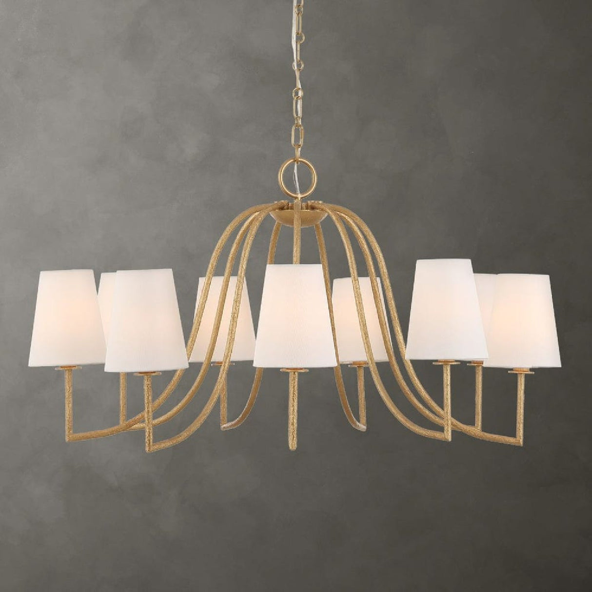 9-Light White Linen Chandelier | Uttermost Seville - www.oroa.com