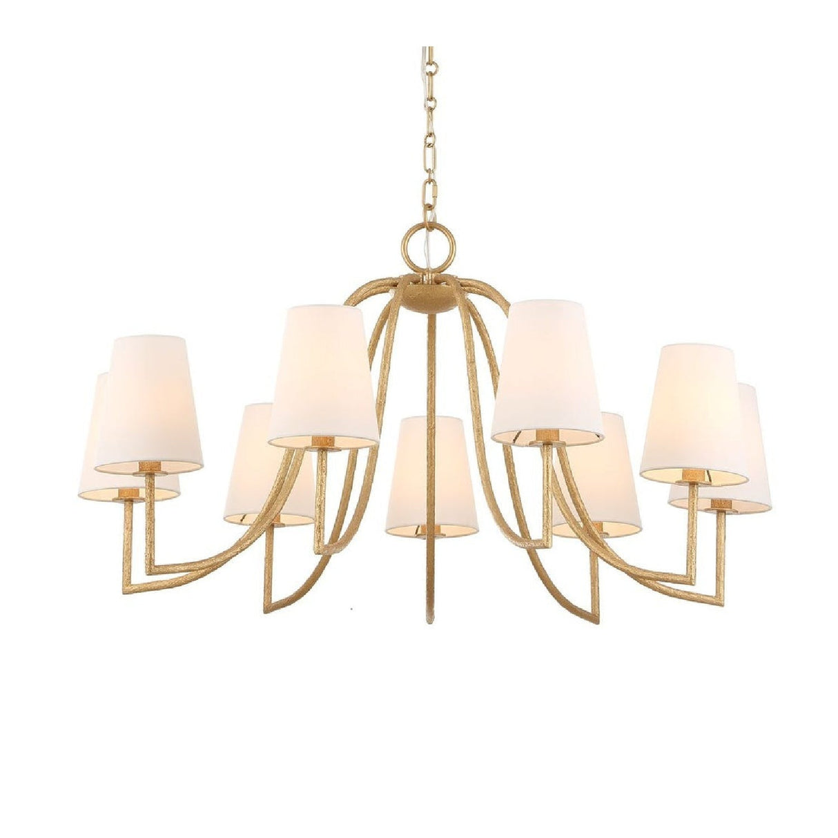 9-Light White Linen Chandelier | Uttermost Seville - www.oroa.com