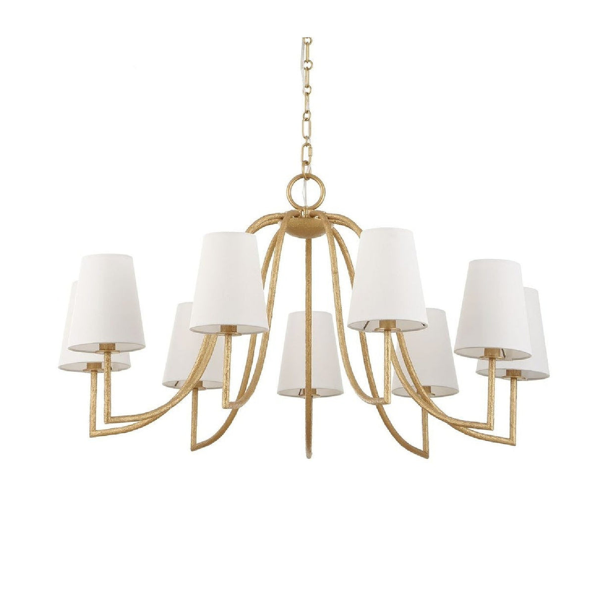 9-Light White Linen Chandelier | Uttermost Seville - www.oroa.com