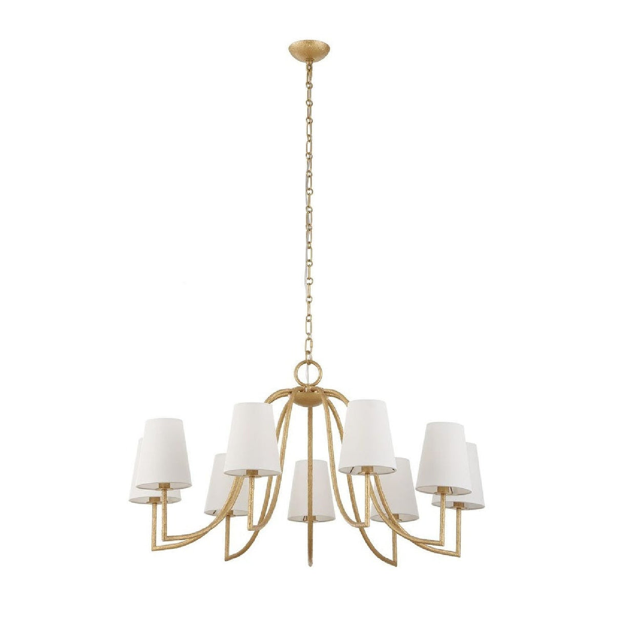 9-Light White Linen Chandelier | Uttermost Seville - www.oroa.com