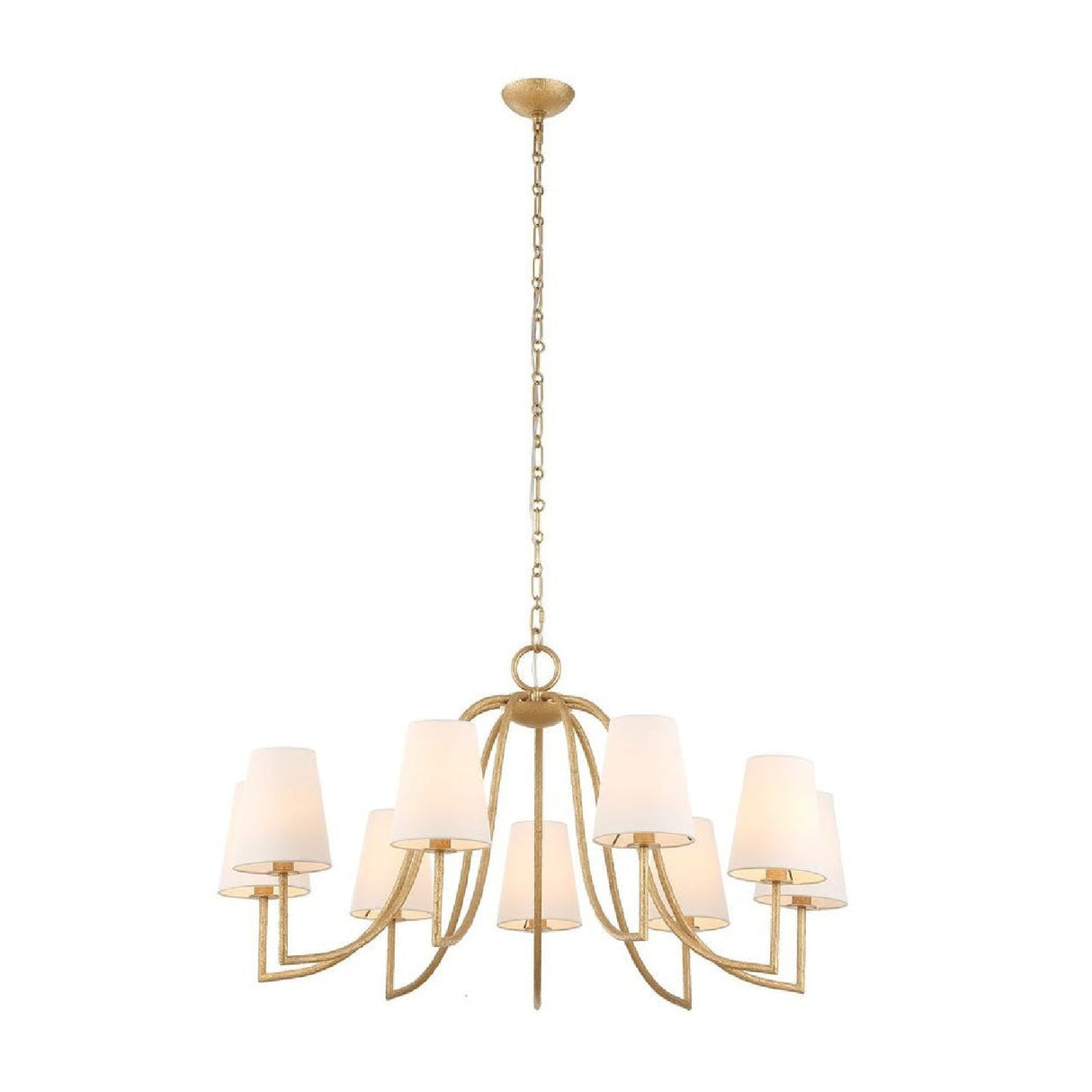 9-Light White Linen Chandelier | Uttermost Seville - www.oroa.com
