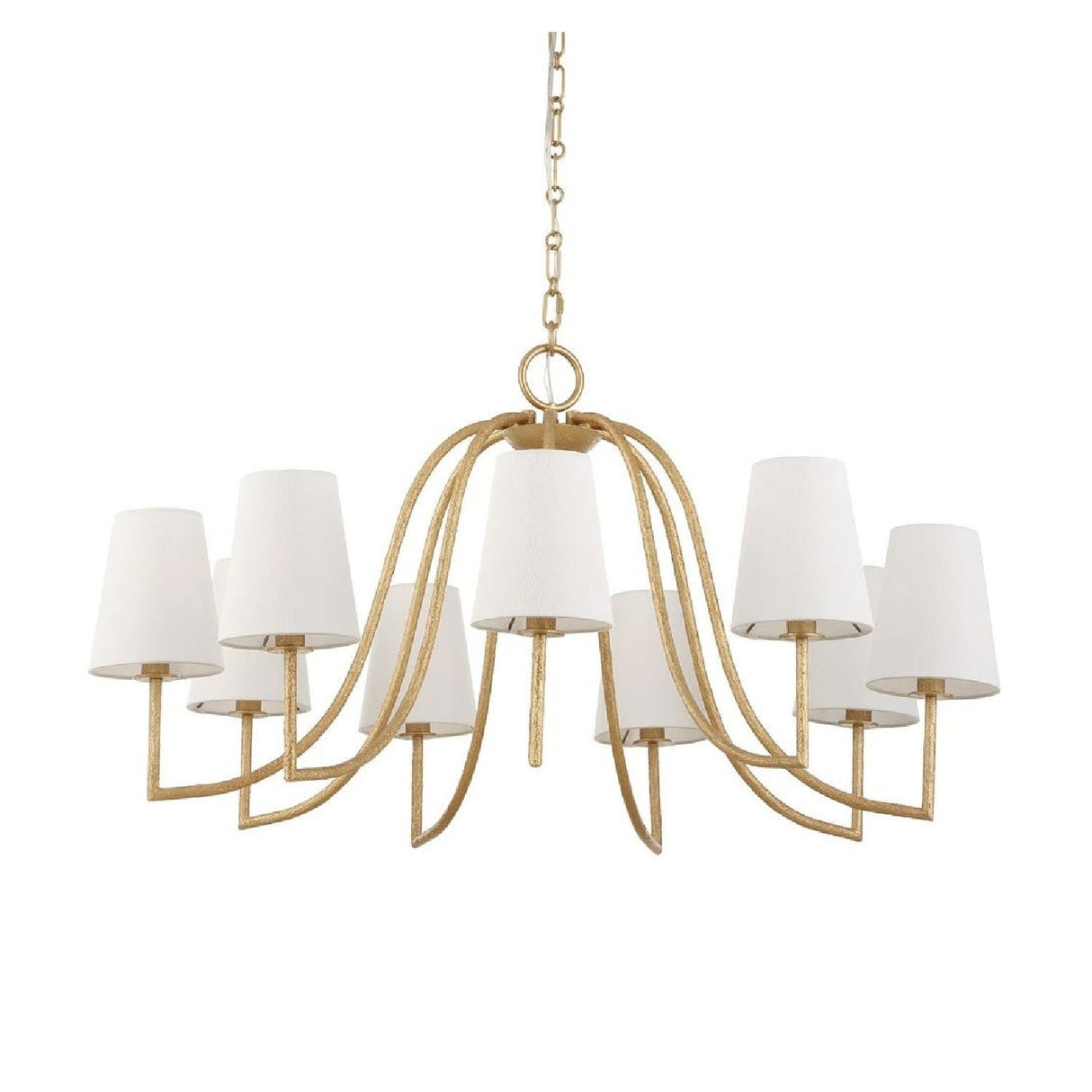9-Light White Linen Chandelier | Uttermost Seville - www.oroa.com