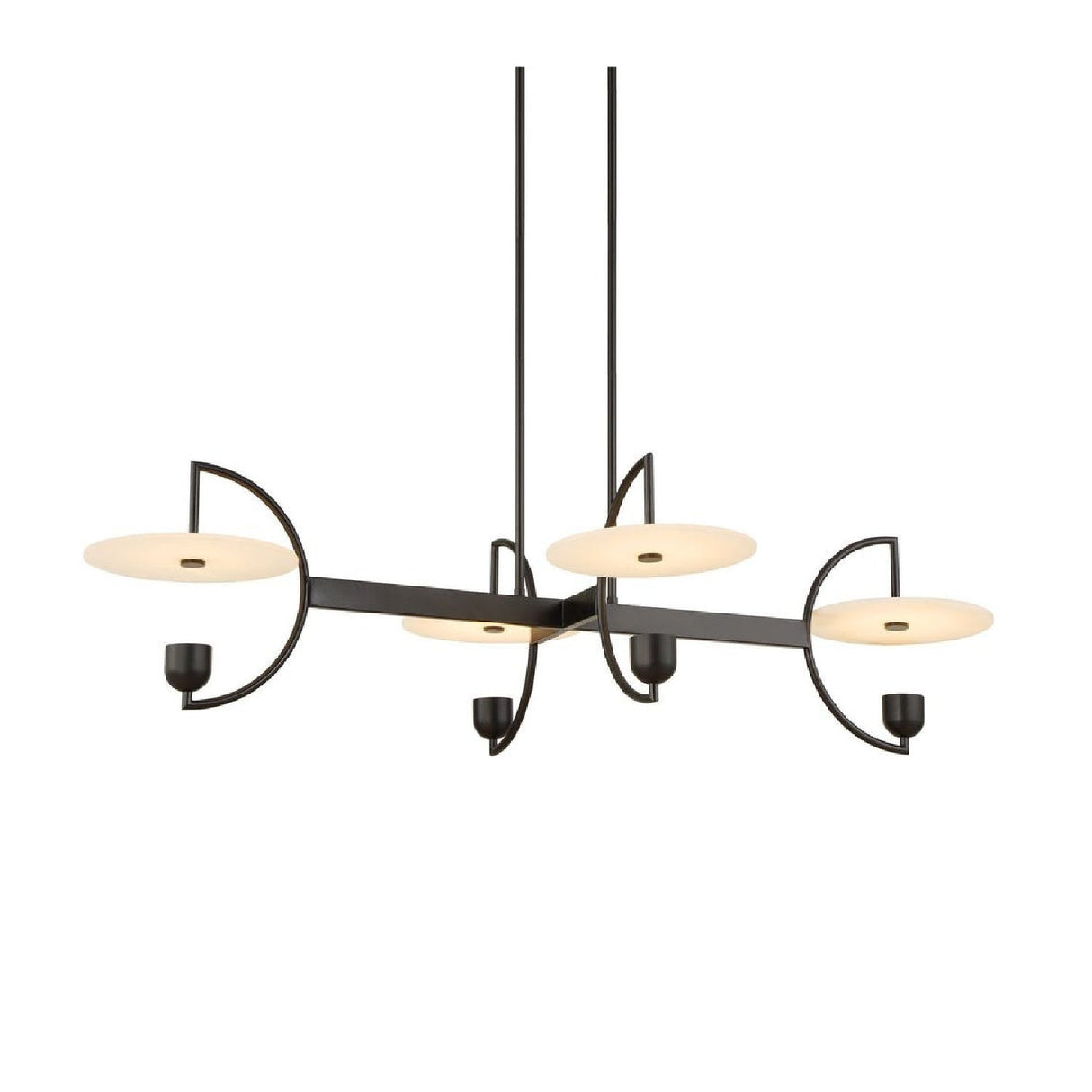 White Alabaster 4-Light Linear Chandelier | Uttermost Kyoto - www.oroa.com