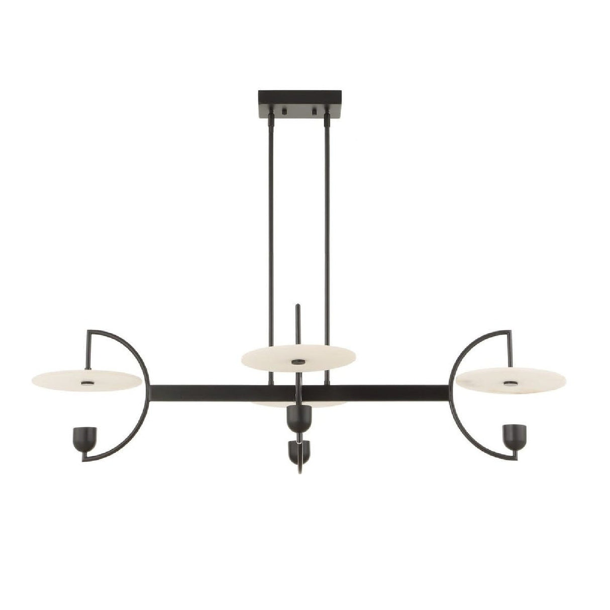 White Alabaster 4-Light Linear Chandelier | Uttermost Kyoto - www.oroa.com