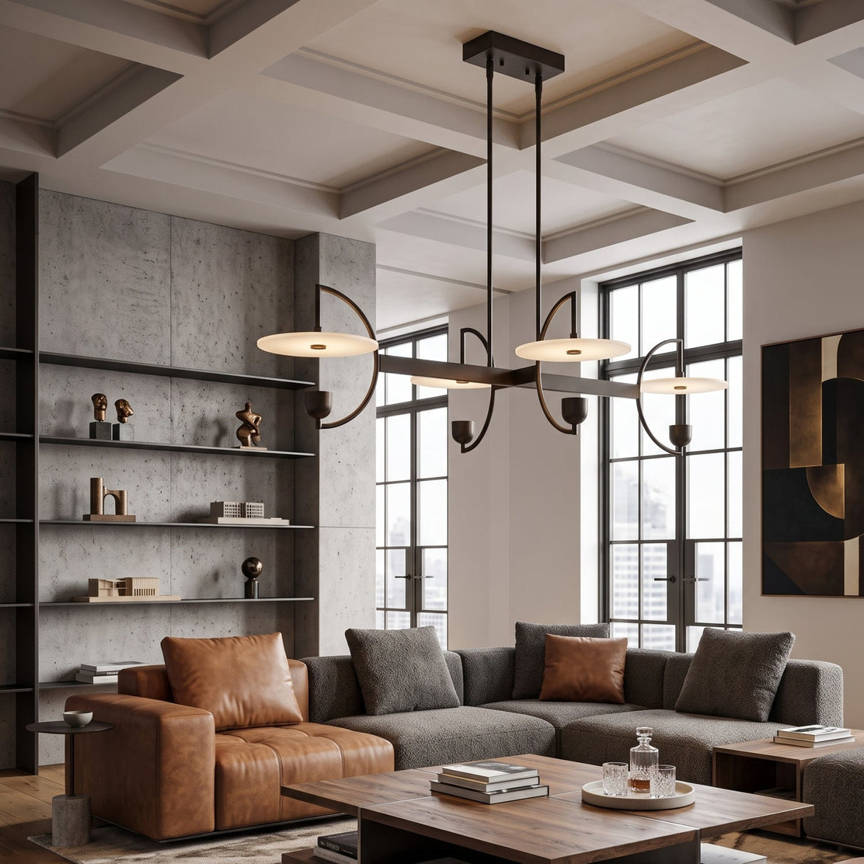White Alabaster 4-Light Linear Chandelier | Uttermost Kyoto - www.oroa.com