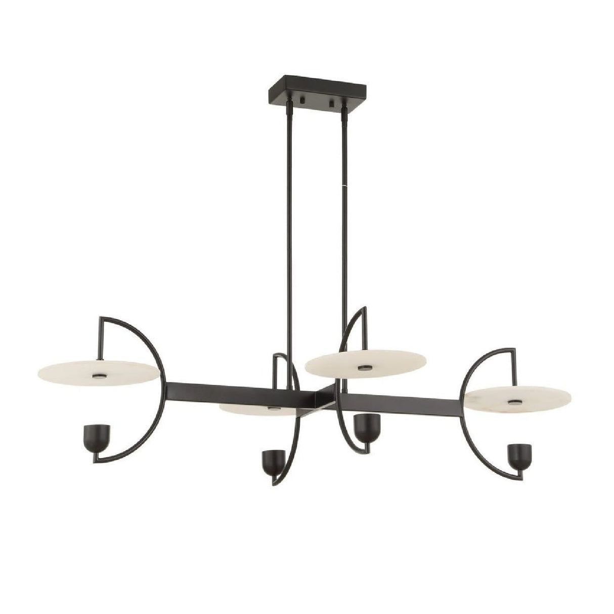 White Alabaster 4-Light Linear Chandelier | Uttermost Kyoto - www.oroa.com