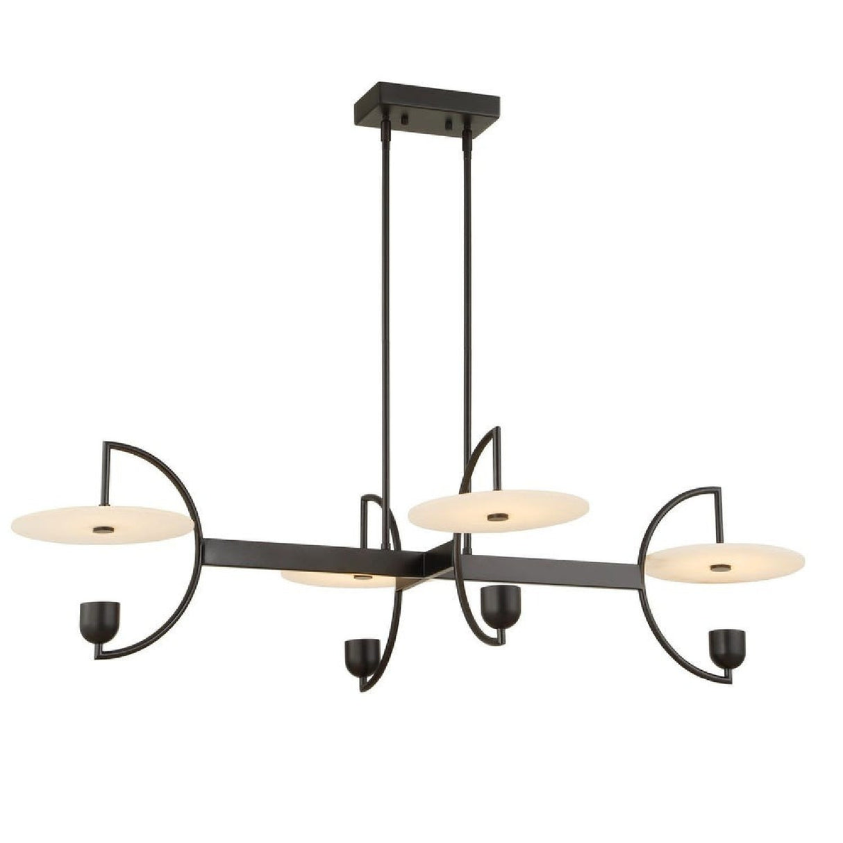 White Alabaster 4-Light Linear Chandelier | Uttermost Kyoto - www.oroa.com