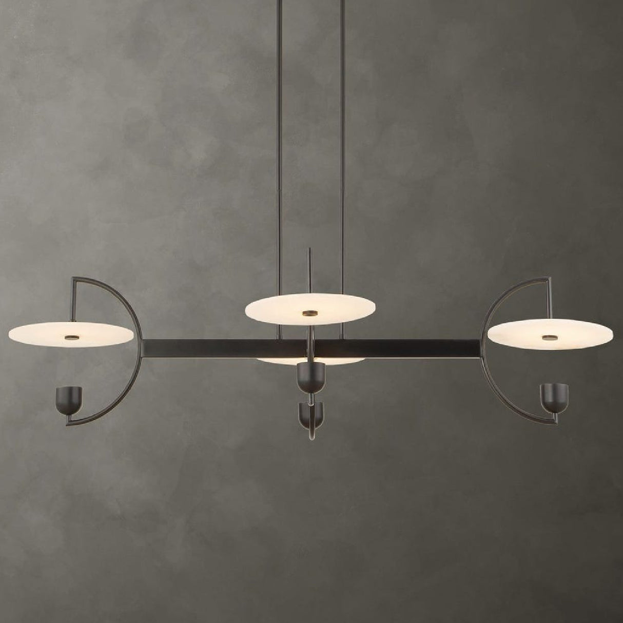 White Alabaster 4-Light Linear Chandelier | Uttermost Kyoto - www.oroa.com