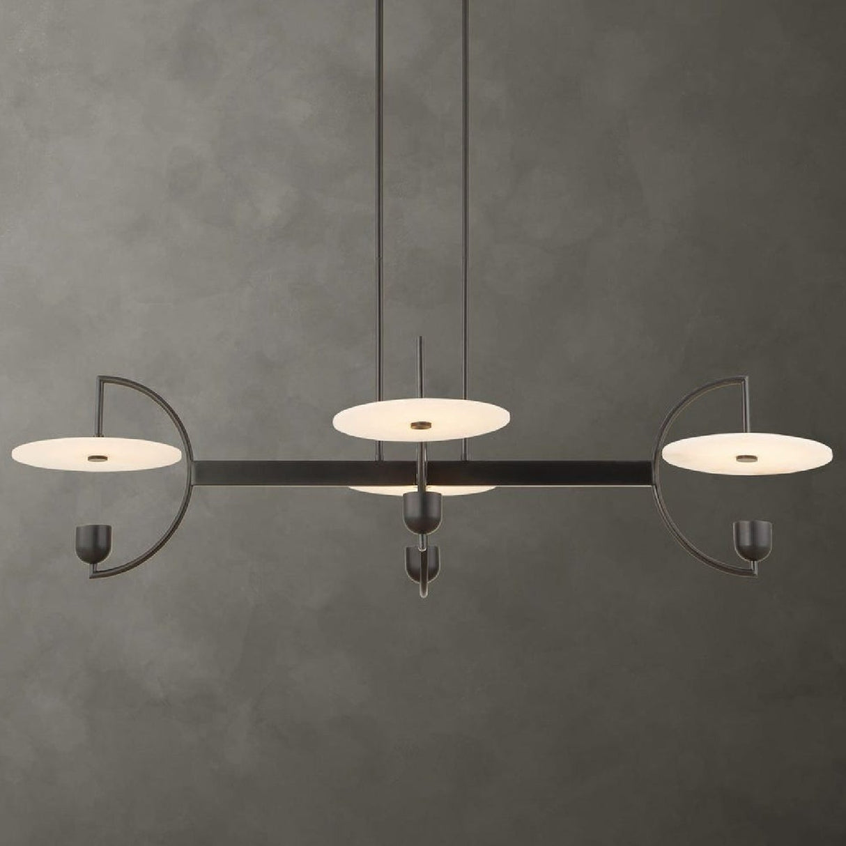 White Alabaster 4-Light Linear Chandelier | Uttermost Kyoto - www.oroa.com