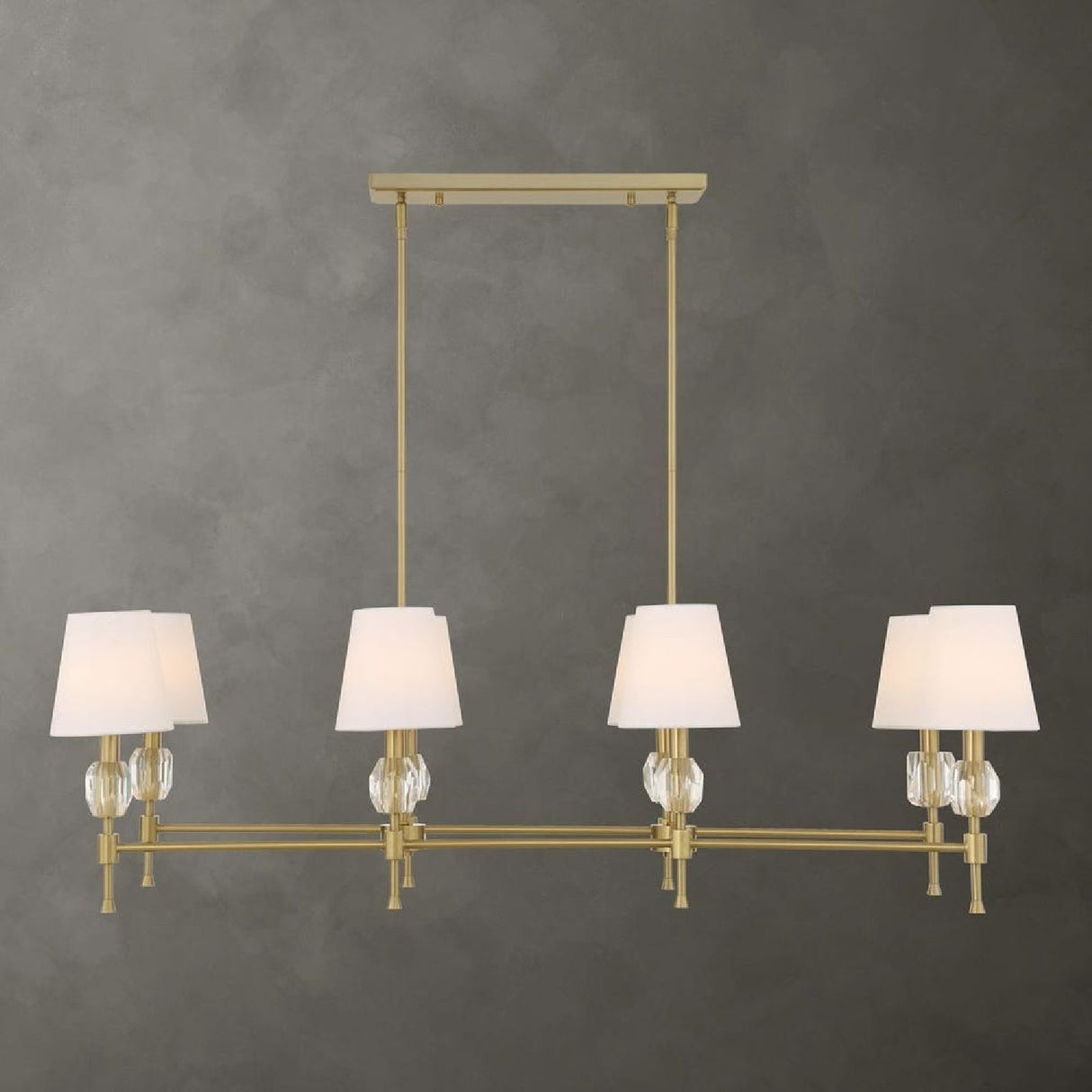White Shades 8-Light Linear Chandelier | Uttermost Arques - www.oroa.com