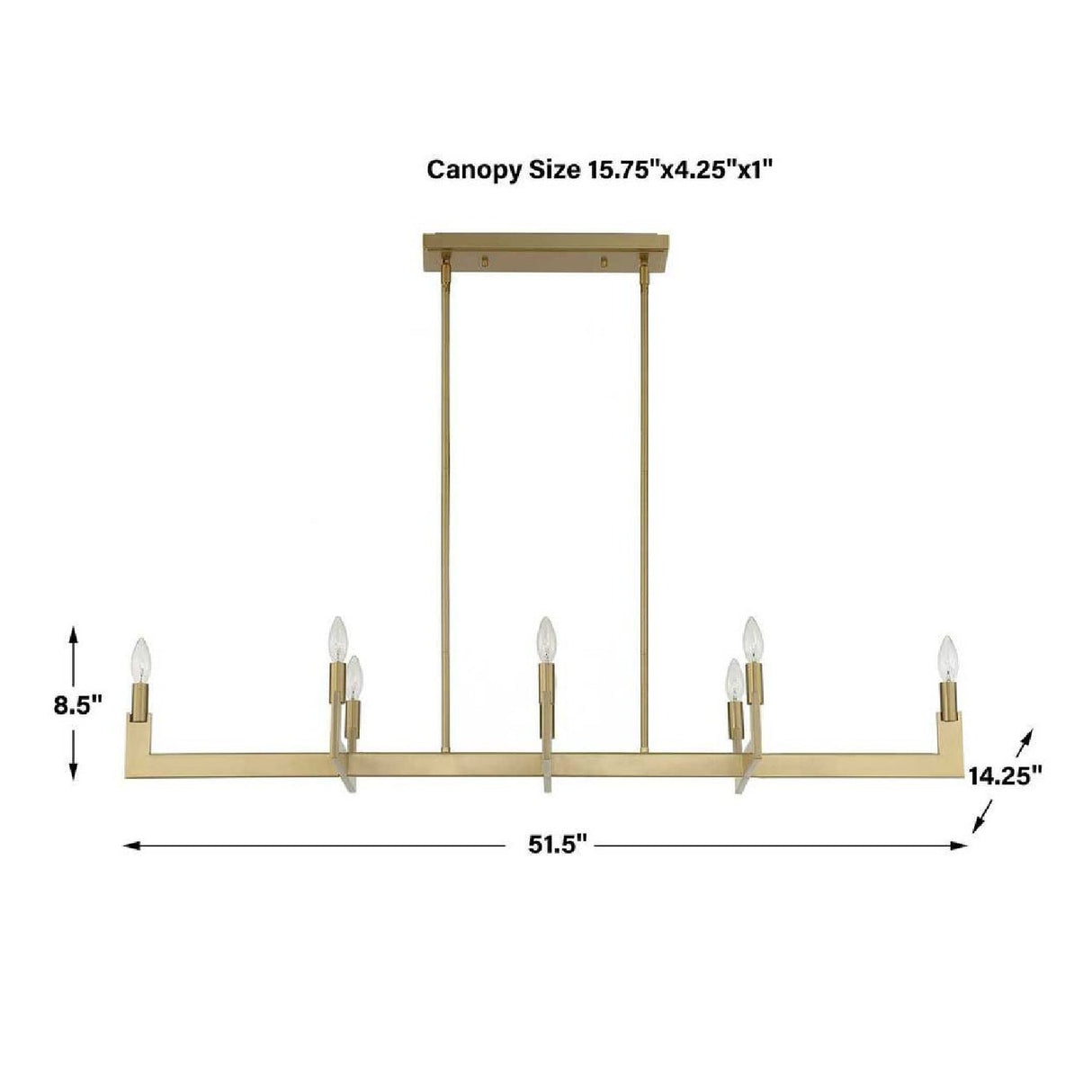 Brass Adjustable Linear Chandelier | Uttermost Cordoba - www.oroa.com