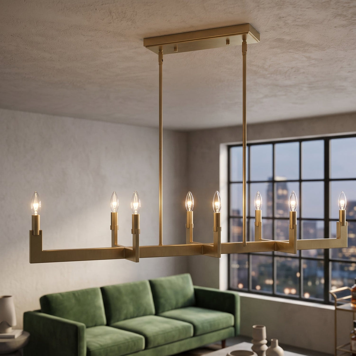 Brass Adjustable Linear Chandelier | Uttermost Cordoba - www.oroa.com