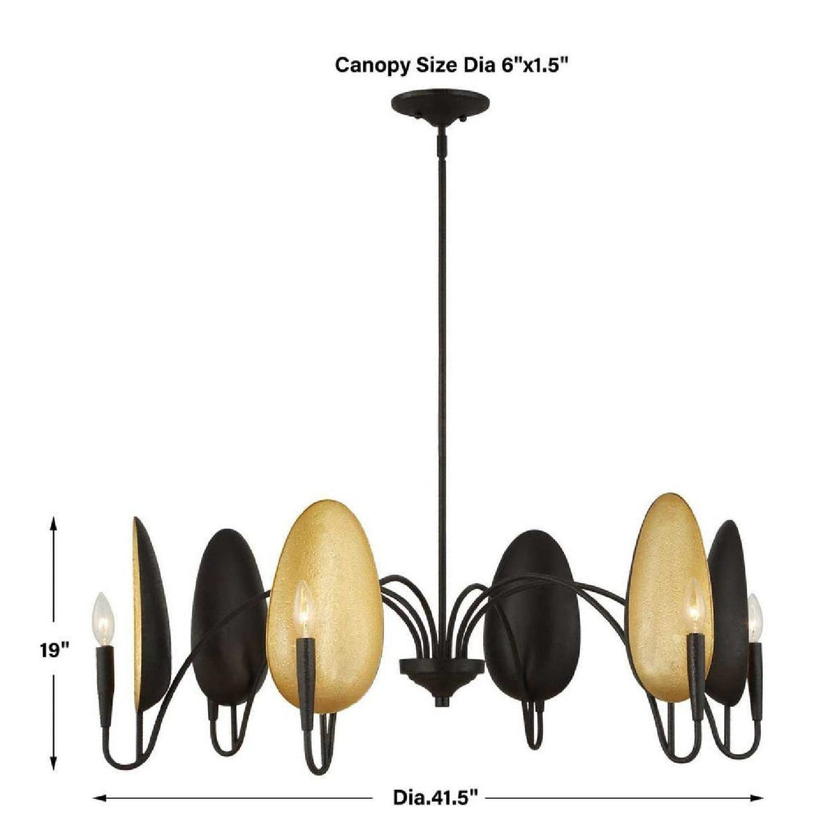 Oval Gold 6-Light Chandelier | Uttermost Warwick - www.oroa.com