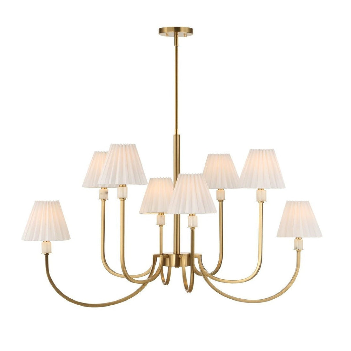 Pleated White Fabric 8-Light Chandelier | Uttermost Poppins - www.oroa.comc