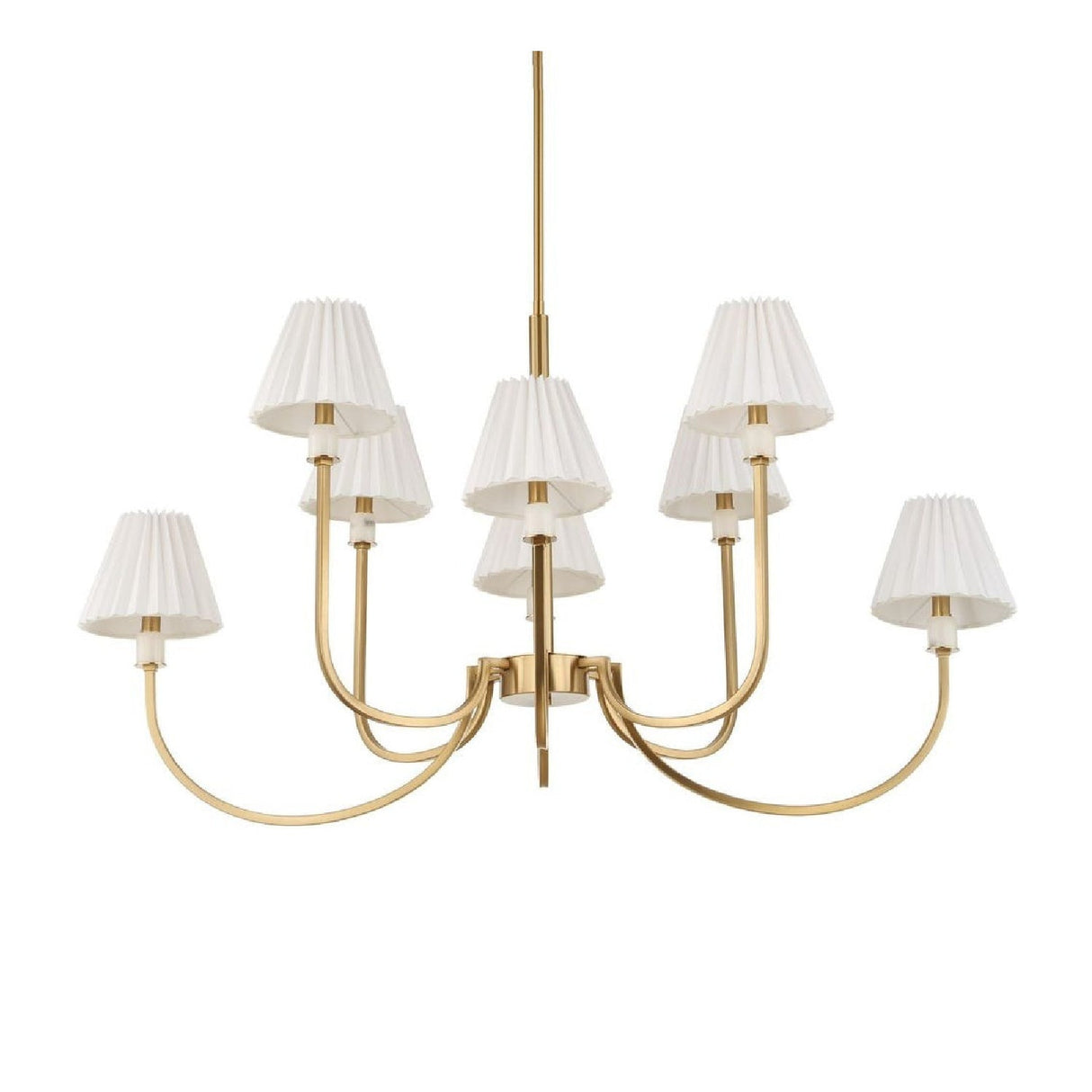 Pleated White Fabric 8-Light Chandelier | Uttermost Poppins - www.oroa.com