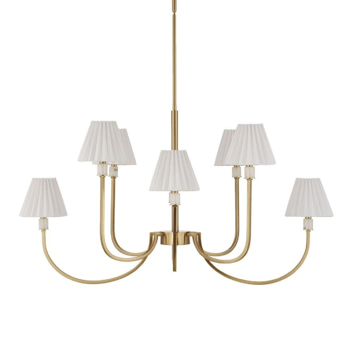 Pleated White Fabric 8-Light Chandelier | Uttermost Poppins - www.oroa.com