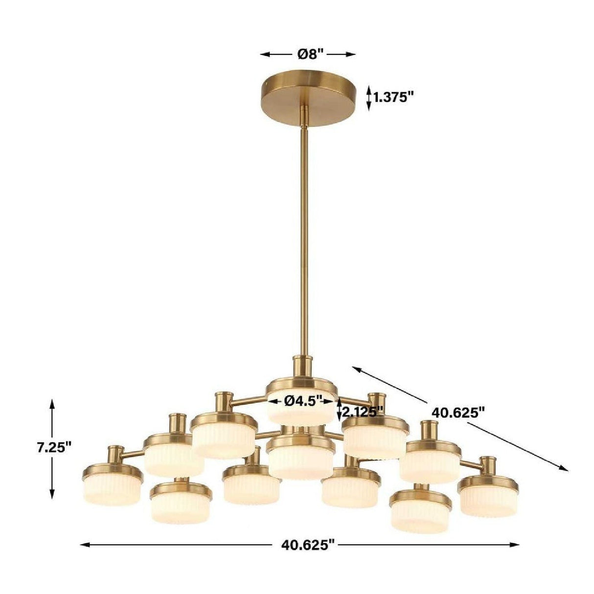 White Opal 12-Light LED Chandelier | Uttermost Wedge - www.oroa.com