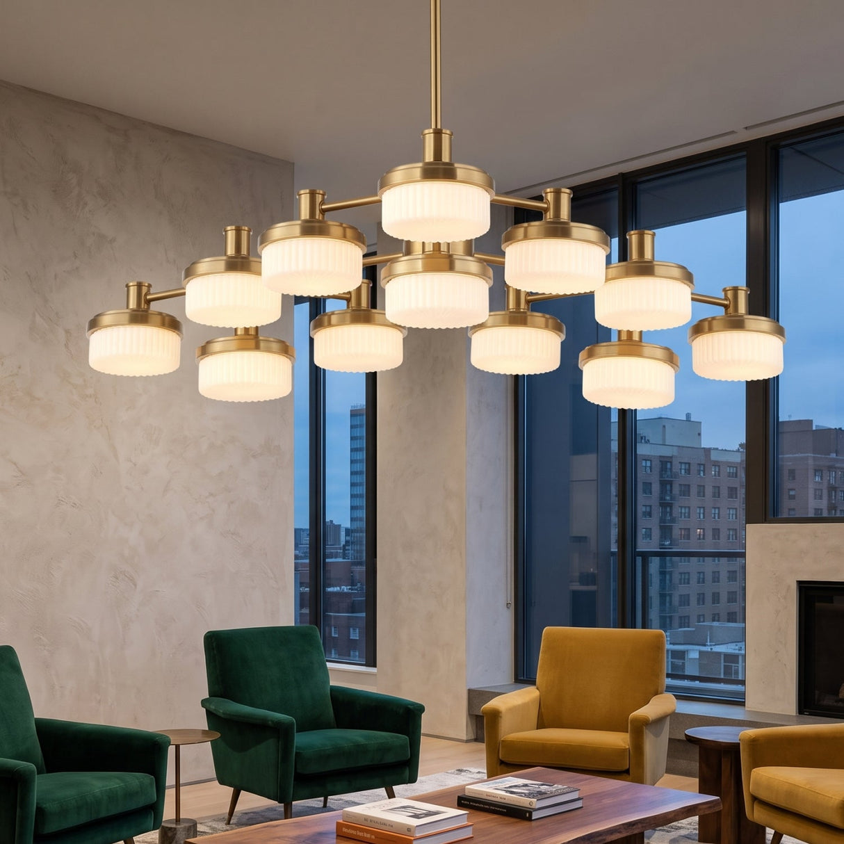 White Opal 12-Light LED Chandelier | Uttermost Wedge - www.oroa.com
