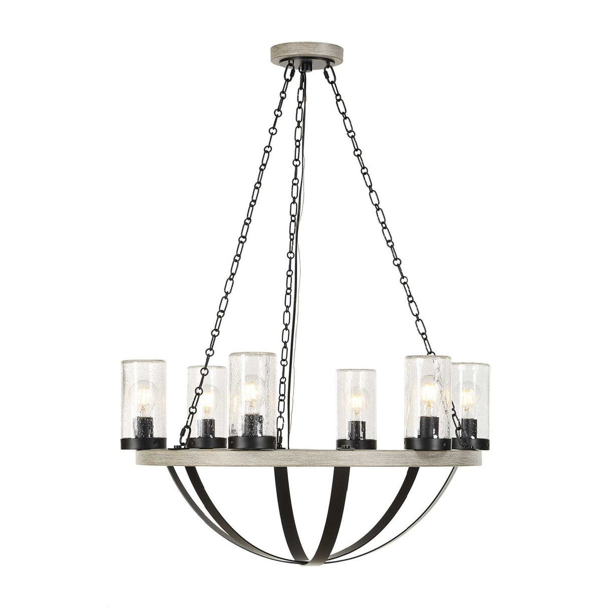 Modern European furniture - Seeded Glass 6-Light Indoor/Outdoor Chandelier - www.oroa.com