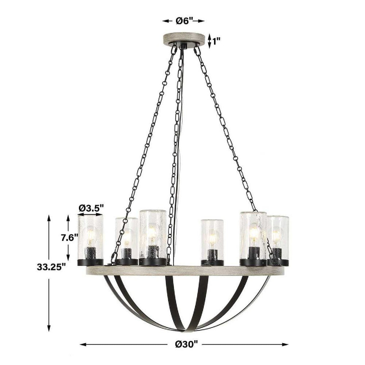 Modern European furniture - Seeded Glass 6-Light Indoor/Outdoor Chandelier - www.oroa.com